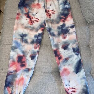 Abercrombie Kids Pink and Blue Tie-Dye Sweatpants
